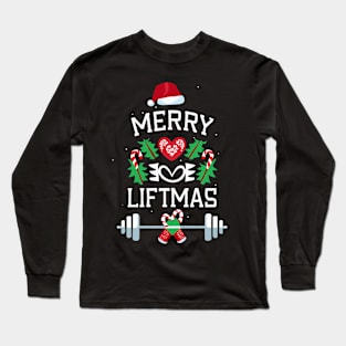 Merry Liftmas Ugly Christmas Sweater Fitness Lover Christmas Long Sleeve T-Shirt